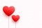 Beautiful minimal two hearts valentines day background