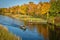 The beautiful Mississippi River in Bemidji, Minnesota in the fall