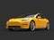 Beautiful modern cadmium yellow electric car - beauty shot