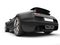 Beautiful modern matte black concept super sportscar - tail view
