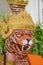 Beautiful monk have tiger face statue in wat Saman Rattanaram
