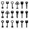 Beautiful monochrome character keys on a white background collection of illustration