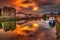 Beautiful moody dramatic sunset at Claddagh, Galway, Ireland