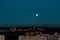 Beautiful Moonrise, during the sunset, Zelenograd
