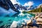 Beautiful Moraine lake in Banff National Park, Alberta, Canada, Lake Moraine, Banff national park, AI Generated