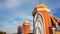 A beautiful morning adorns the view of the dome of the mosque with 99 domes.