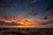 Beautiful morning desert landscape at sunrise with dunes