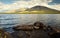 Beautiful morning landscape scenery with lakes and mountains at Connemara National park in County Galway, Ireland