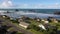 Beautiful morning light over homes overlooking Bandon Beach State Park