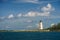 Beautiful morning over the old lighthouse in Nassau port. Nassau - Bahamas