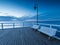 Beautiful morning seascape with wooden pier