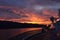 A beautiful morning sunrise on a cruise ship