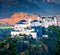 Beautiful morning view of Hohensalzburg Fortress, huge 11th-century fortress complex on a hilltop with views over city to the Alps