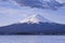 Beautiful Mount Fuji with lake, japan