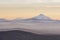 Beautiful Mount Jefferson with the sunset in the background in Oregon