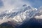 Beautiful mount, round Annapurna circuit trekking trail