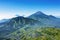 Beautiful Mount Sindoro scenery under blue sky