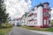 Beautiful Mount-Tremblant village in ski resort in fall view Can