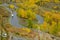 Beautiful mountain bends in autumn view