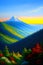 Beautiful mountain a colorful landscape generated by ai