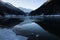 Beautiful mountain lake of artouste in sunrise dawn, pyrenees, france