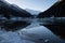 Beautiful mountain lake of artouste in sunrise dawn, pyrenees, france