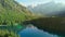 Beautiful mountain lake with Italian Alps at background