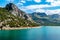 Beautiful mountain lake Panta de Gorg Blau, Mallorca, Spain