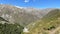 Beautiful mountain landscape. Amazing panorama of green wooded hills, slopes, rocks, ridges and mountains. Ala Archa National Park