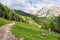 Beautiful mountain landscape of the Dolomites . Santa Cristina Valgardena. Italy