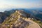 Beautiful mountain landscape with a footpath and observation deck in Lovcen National Park. Montenegro