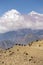 Beautiful mountain landscape with grazing goats