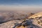 Beautiful mountain landscape during inversion