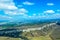 Beautiful mountain landscape near the cave city Eski-Kermen, near the city of Bakhchisaray, Crimea. Aerial shot