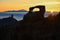 Beautiful mountain landscape, sunset silhouette. Gran Canaria