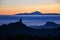 Beautiful mountain landscape, sunset silhouette, Gran Canaria