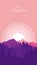 Beautiful mountain landscape vector illustration with copy space and Peaceful warm sunrise over mountains