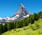 Beautiful mountain landscape with views of the Matterhorn peak