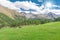 Beautiful mountain range along the Bernina Pass near St. Moritz, Switzerland