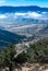 Beautiful mountain scenery on the background of clouds, layers of mountains on the horizon, Sierra Nevada Mountains, California,