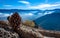 Beautiful mountain scenery on the background of clouds, layers of mountains on the horizon, Sierra Nevada Mountains, California,