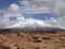 Beautiful mountain with snow in Salar de Uyuni, Bolivia