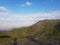 Beautiful mountain view with fog lid over small settlement, mageroya