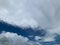 Beautiful mountain view under blue sky backgroundcumulonimbus and cirrus cloud on blue sky background ep18