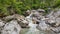 Beautiful mountain waterfalls as seen from a drone