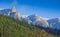 beautiful mountainl landscape in Ceahlau, Romania. forest and rock scene