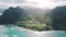 Beautiful mountains aerial, Travel island in Pacific Ocean, Famous Kualoa ranch