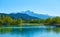 Beautiful Mountains and a lake in autumn.  Baggersee Badesee Rossau, Innsbruck, Austria