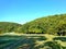 Beautiful mountains in the Maya sports complex, El Bosque neighborhood, Santa Elena Peten, Guatemala