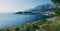 The beautiful mountains and shoreline of Makarska, Croatia.
